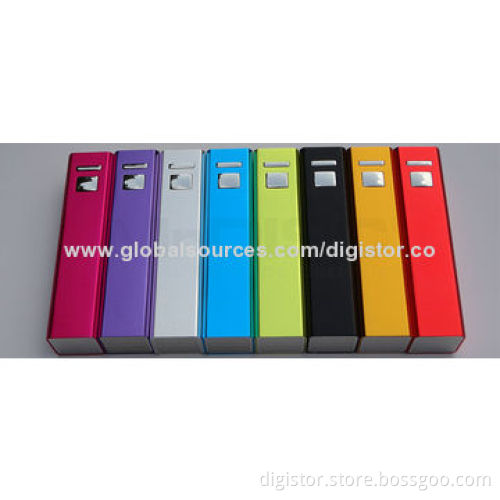 Square Power Banks with 2,200/2,600mAh Capacity, Small Size, Portable, Digital Printing
